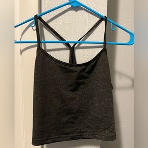 a large black cropped tank top from shein